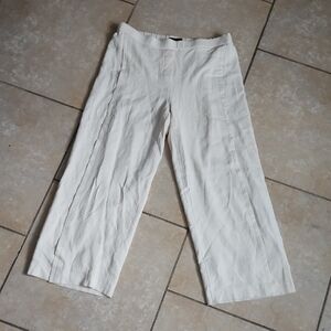 Theory Off-White Pull On Cropped Pants Size 2
